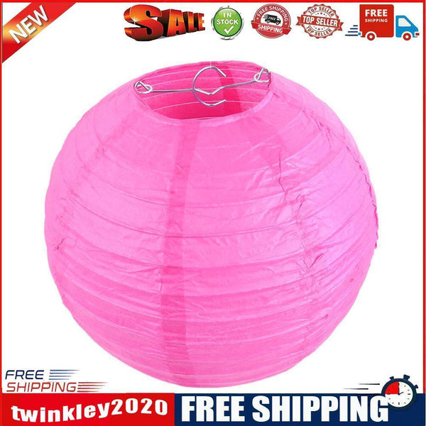 10Pcs  Round Paper Lantern DIY Hanging Ball Lamp Wedding Decor(Rose Red)