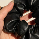 PU Leather Elastic Scrunchies Lady Hairband Rope Ponytail Holder Loop Headdre
