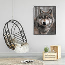Painting By Numbers Kit DIY Gray Wolf Hand Painted Canvas Oil Wall Art Picture