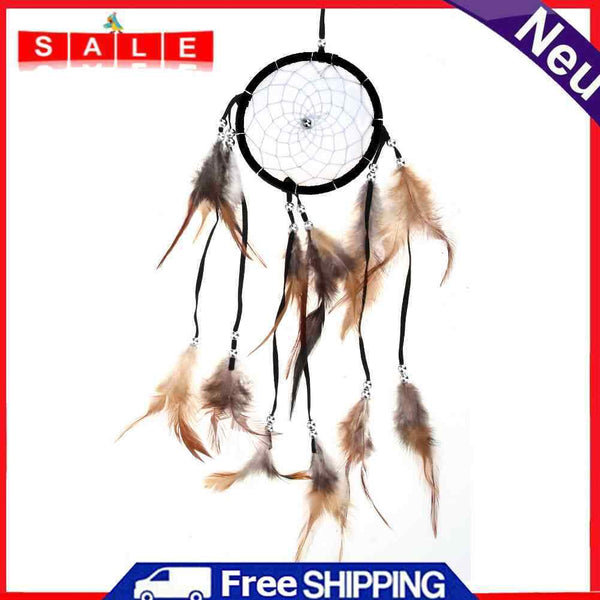 Black Handmade Feathers Catcher Wall Hanging Dream House Car Decor Craft Fes