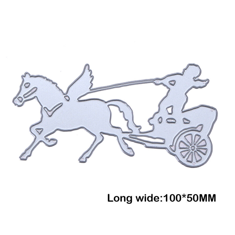 Unique Horse Pattern Metal Punching DIY CO2 Steel Stencil Running Transported