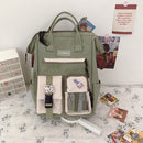 Preppy Style Women Travel Contrast Color Handbags Knapsack Teenage Girl Rucksack
