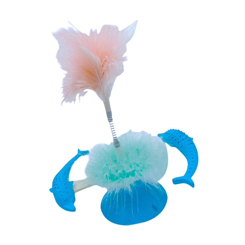 Fish Shaped Cat Feather Teaser Food Leakage Cat Funny Toys Slow Feeding Cat