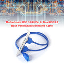 Motherboard USB 3.0 20 Pin to Dual USB3.0 Back Panel Expansion Baffle Cable