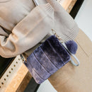 Women Clutch Fur Plush Bag Casual Handbag Winter Crossbody Bag(Blue)