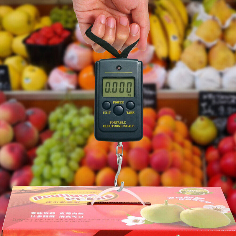 Mini Digital Display Fishing Scales w/ Hanging Hook for Fishing Kitchen Tra