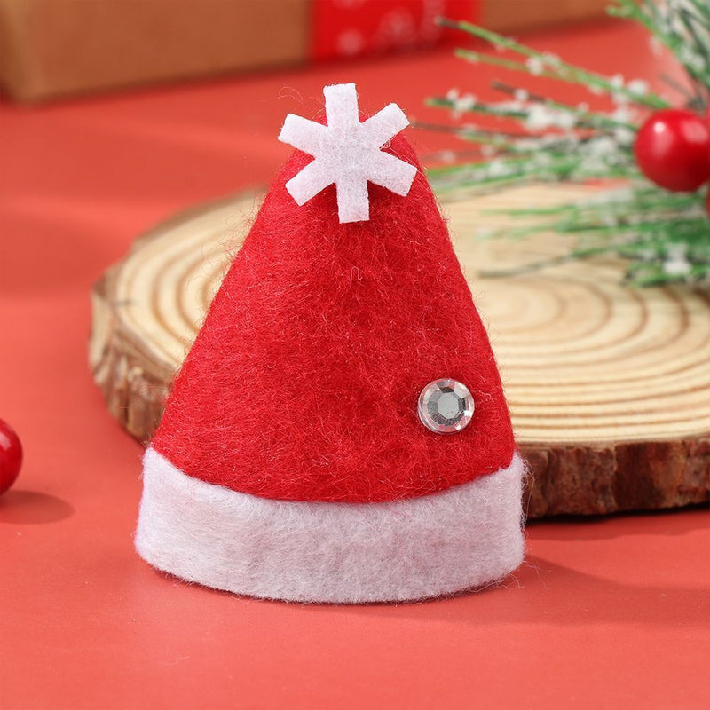 Decoration Xmas Decor Santa Claus Hat Lollipop Top Topper Cover Elf Hat