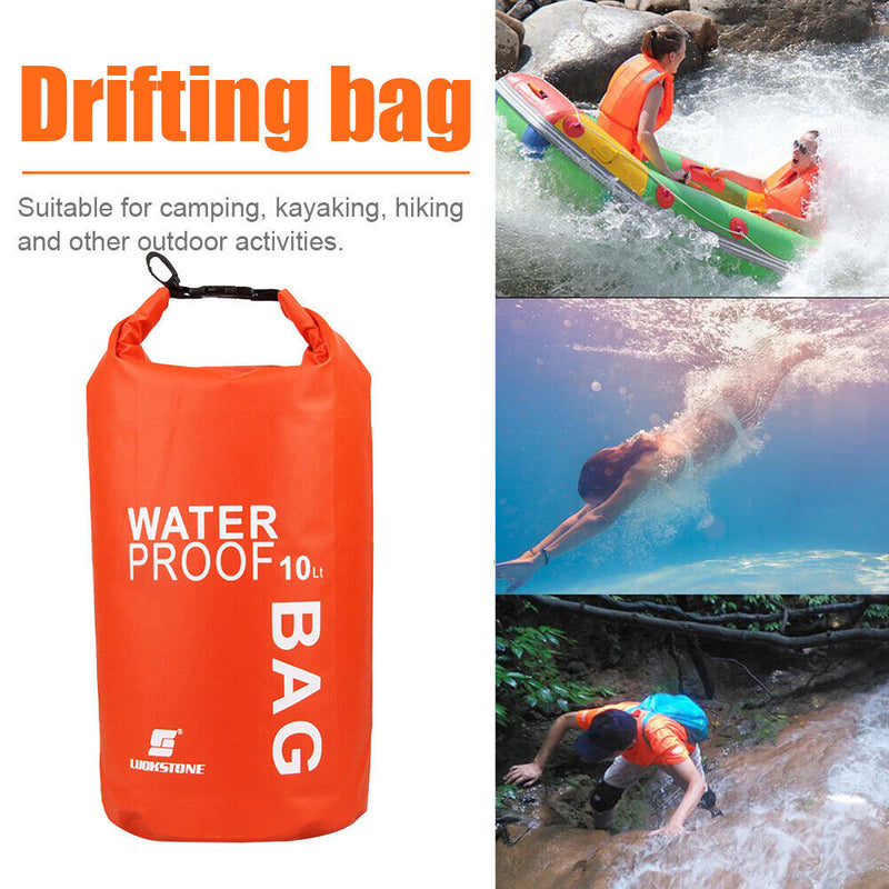 Swimming Bag Waterproof Dry Sack Storage Trekking Boat Phone Pouch (Orange)