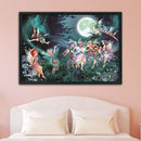 80x58cm DIY Stamped Cross Stitch Kit Fairy in Moon 11CT 3 Beaches Needlework Set