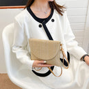 Straw Clutch Handbag Summer Beach Woven Envelope Crossbody Purse (Khaki 1)