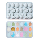 Fondant Moulds Easter Egg and Bunny - 18 Cavities DIY Fondant Cake Making Mol