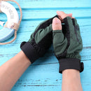 1 Pair Skidproof Half Finger Cycling Fishing Anti-Slip Glove(Green)