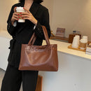 Women Solid Color Shoulder Bags Lady PU Leather Casual Travel Totes Handbags