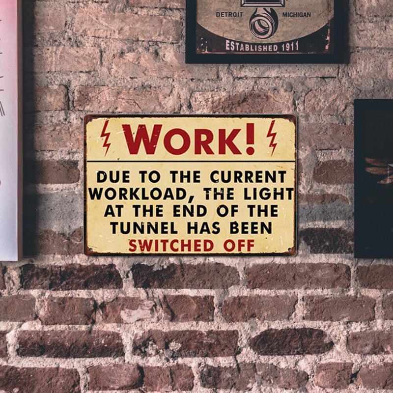 Rectangular Letter Work Metal Plate Painting for Bar Tin Plaques Wall Sign