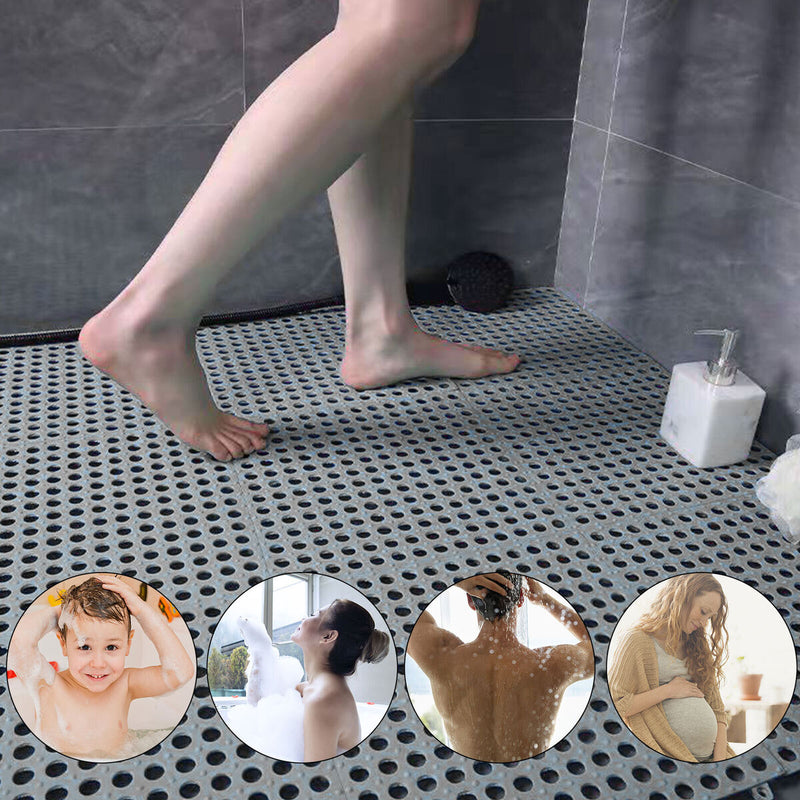 #A No-Slip Splicing Bathroom Mat PVC Safe Waterproof Bathtub Pad with Suction Cu