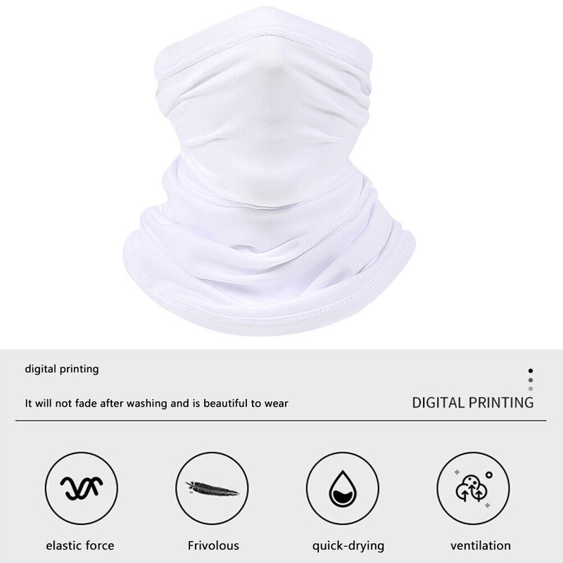 Cycling Camping Neck Tube Scarf Ice Silk Outdoor Running Bandana (white)