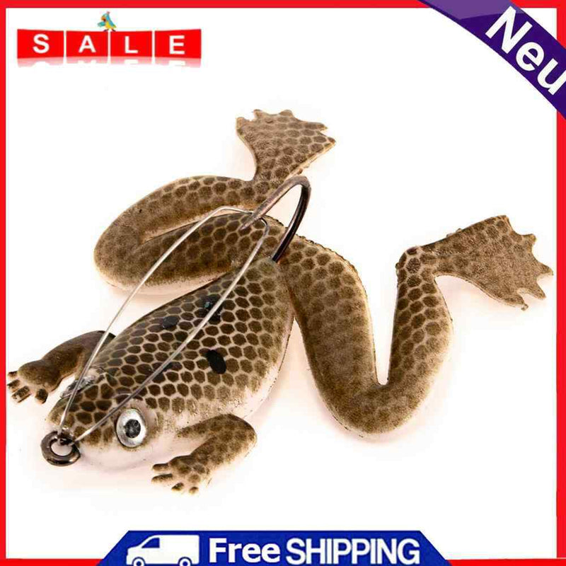 10pcs Frog Bionic Fishing Soft Lure Thunderfrog Black Fishing Bait (Brown)