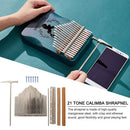 21-Key Kalimba Mbira DIY Part Set Shrapnel Tuning Hammer Musical Accessories Kit