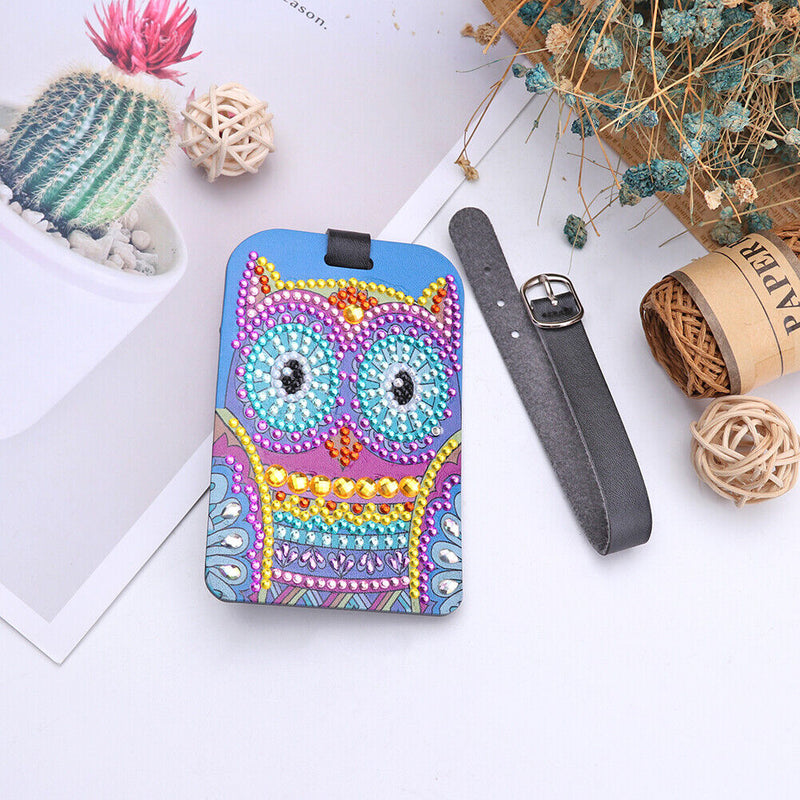 DIY Special Shaped Diamond Painting Bird Pattern Leather Boarding Pass