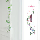 4 Metal Tubes Flowers Wind Chime Garden Door Windows Hang Ornament (Red) Newly