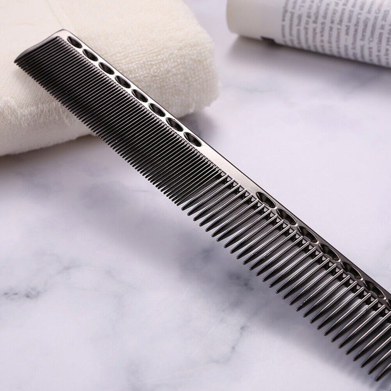 Aluminum Metal Anti-static Cutting Comb Hair Hairdressing Barbers Salon Com