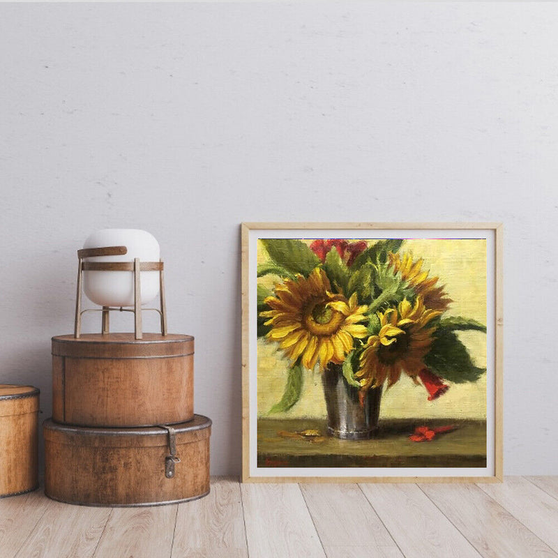 Flower Oil Paint By Numbers Kits DIY Hand Painted Home Decoration Gift No Frame