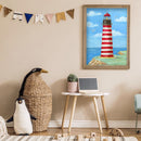 5D DIY Full Drill Round Shape Lighthouse Rhinestone Diamond Drawing for Home
