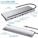 USB 3.0 Rj45 Ethernet Docking Station USB Type-C Hub 4K Dual HDMI For Laptop PC