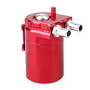 Car Baffled Oil Catch Can Tank with Air Filter Hose Cleaner Reservoir (Red)