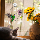 Outdoor Indoor Bird Pendant Stained Window Hummingbird Hanging Ornament Glass
