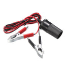 12V Battery Clip To Car Cigarette Lighter Female Socket Adapter Cable Clamp #