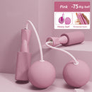 Bearing Weighted Cordless Jump Rope Fitness Speed Skipping Rope (Pink 75mm)