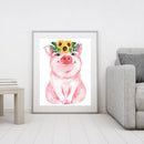 5D DIY Diamond Painting Flower Pig Full Square Drill Crafts Rhinestone Hangin