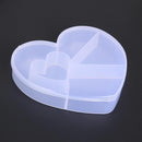 5 Slots Heart Mold Plastic Storage Box Fashion Women Makeup Home Living Plank