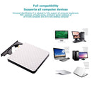 USB 3.0 External DVD Burner CD/DVD ROM CD RW Player Optical Drive (White)