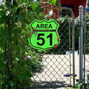 Area 51 Shield Shape Metal Plate Tin Sign Poster Plate for Bar Club Iron Paints