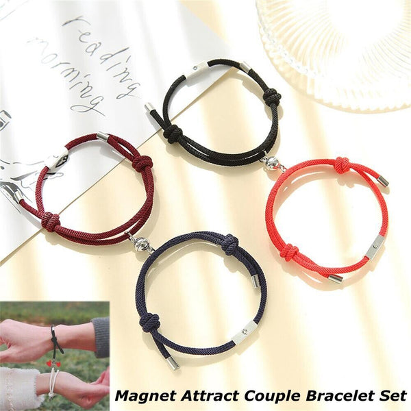Women Men Fashion Rope Bracelet Stainless Steel Gift For Couple Magnet Bracelet
