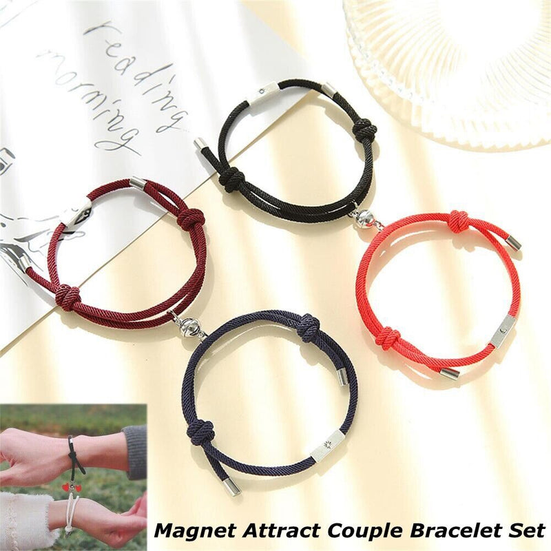 Women Men Fashion Rope Bracelet Stainless Steel Gift For Couple Magnet Bracelet