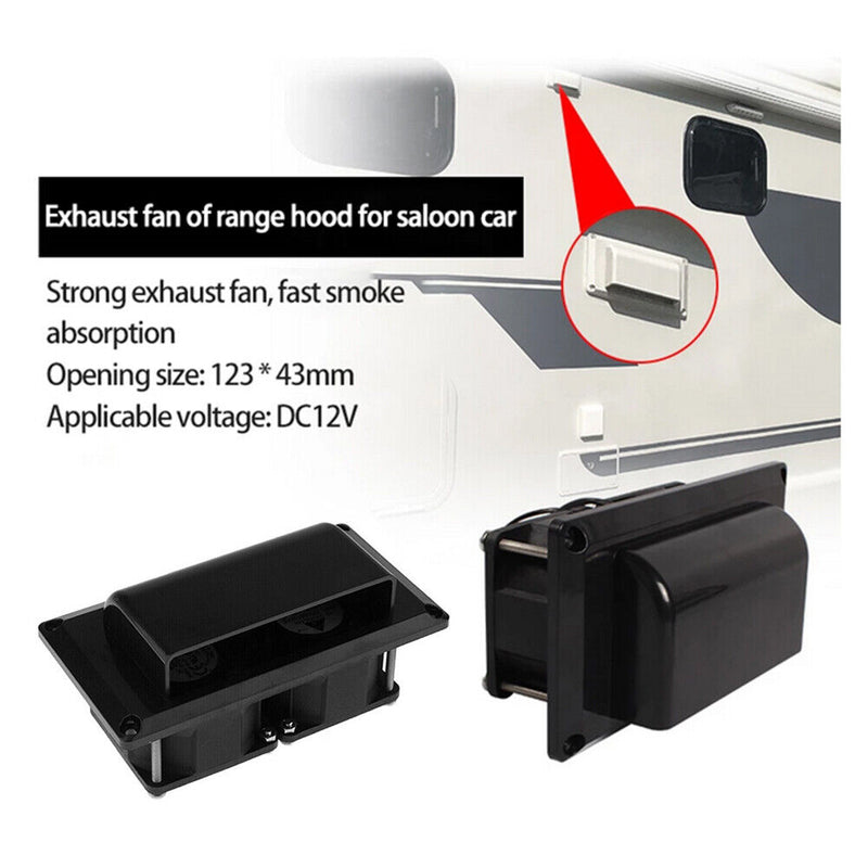 12V Caravan Motorhome Trailer Side Air Vent Fan RV Exhaust Fans (Black) Newly