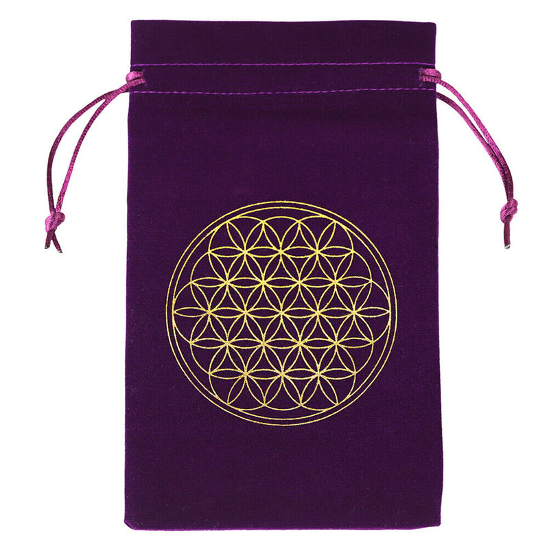 Constellation Star Moon Tarot Game Card Storage Bag (Purple Flower of Life)