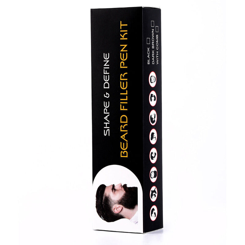 Beard Filling Pen Kit Eyebrow Moustache Filler Pencil Styling Tools (Brown)