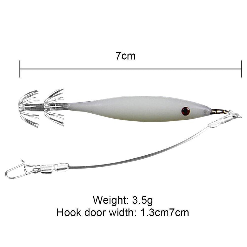 Squid Artificial Bait Jig Hook Octopus Cuttlefish Fishing Lure (Luminous Si