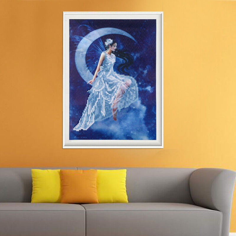 5D DIY Round Drill Diamond Painting Moon Goddess Cross Stitch Embroidery(C