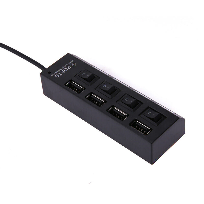 High-Speed 4-Port USB 2.0 Hub Splitter USB Charging Cable Dock Station Fast Charging