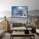 Diamond Painting Giant Snowman Next House Full Round Drill Art Picture 40x30cm