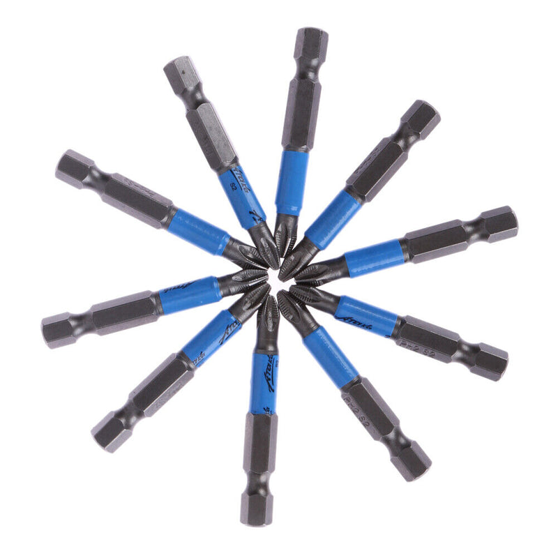 10 PC 1/4" Hex Magnetic Non Anti Slip Long Reach Electric Screwdriver PH2