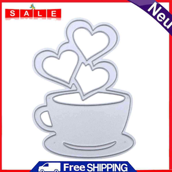 Love Heart Hot Coffee DIY Carbon Steel Cut Die Metal Stencil
