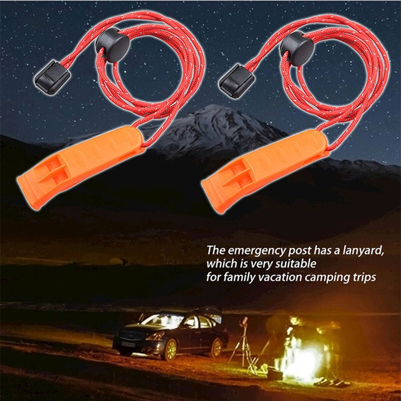 Whistles Rescue Emergency Marine Whistle With Adjustable Reflective Lanyard