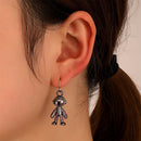 Fashion Copper Spaceman Stud Earrings Hanging Drop Earrings Female Jewelry