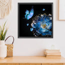 11CT Embroidery Blue Flowers Pattern Cotton Thread Stamped DIY Cross Stitch K